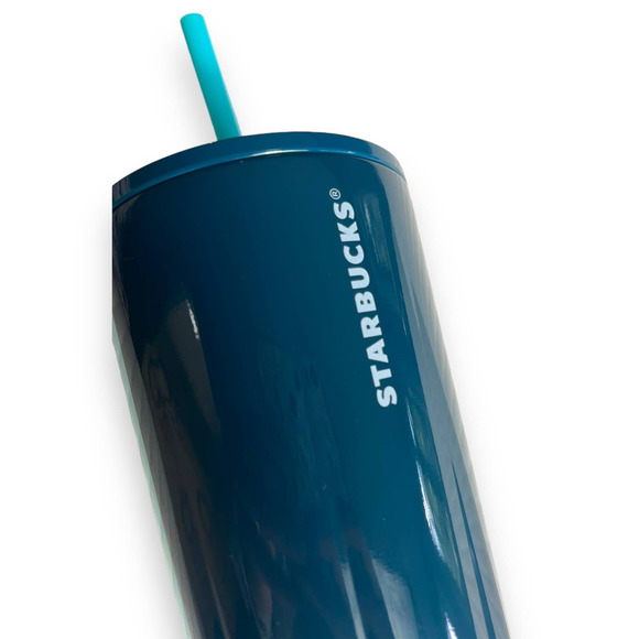 Starbucks 2023 Blue Teal 2 Tone Stainless Steel Cold Cup Venti Tumbler NEW - Picture 8 of 16